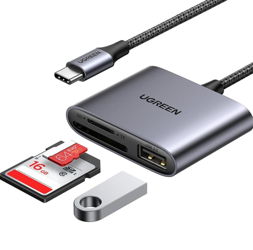 Ugreen USB-C to SD/TF + USB 2.0 Memory Card Reader Ugreen USB-C to SD/TF + USB 2.0 Memory Card Reader